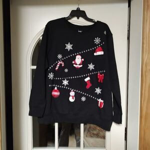 New Just My Size Black Christmas Sweatshirt Size Women's 3X 22W/24W
